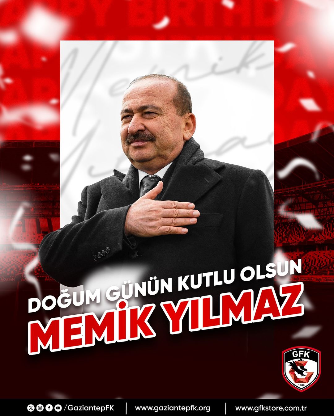 Gaziantep Futbol Kulübü Başkanı Memik Yılmaz'a Doğum Günü Sürprizi