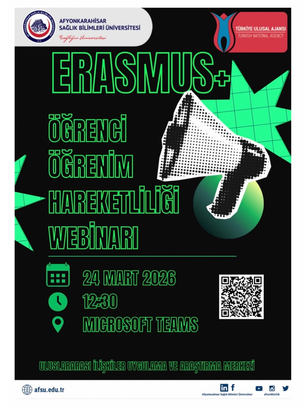 2026 – 2027 Akademik Yılı Erasmus+ Öğrenci Öğrenim Hareketliliği Webinarı