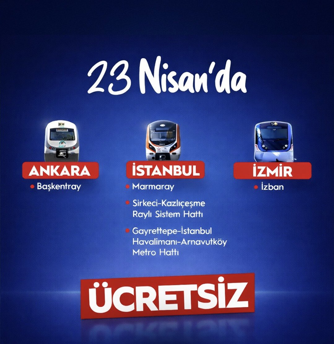 23 Nisan'da Üç Şehirde Ücretsiz Ulaşım Sağlanacak