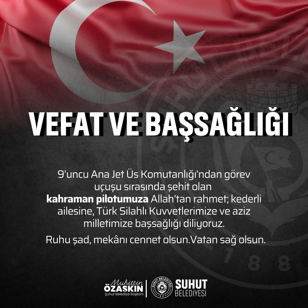 9’uncu Ana Jet Üs Komutanlığı’ndan Şehit Olan Pilotumuza Allah’tan Rahmet