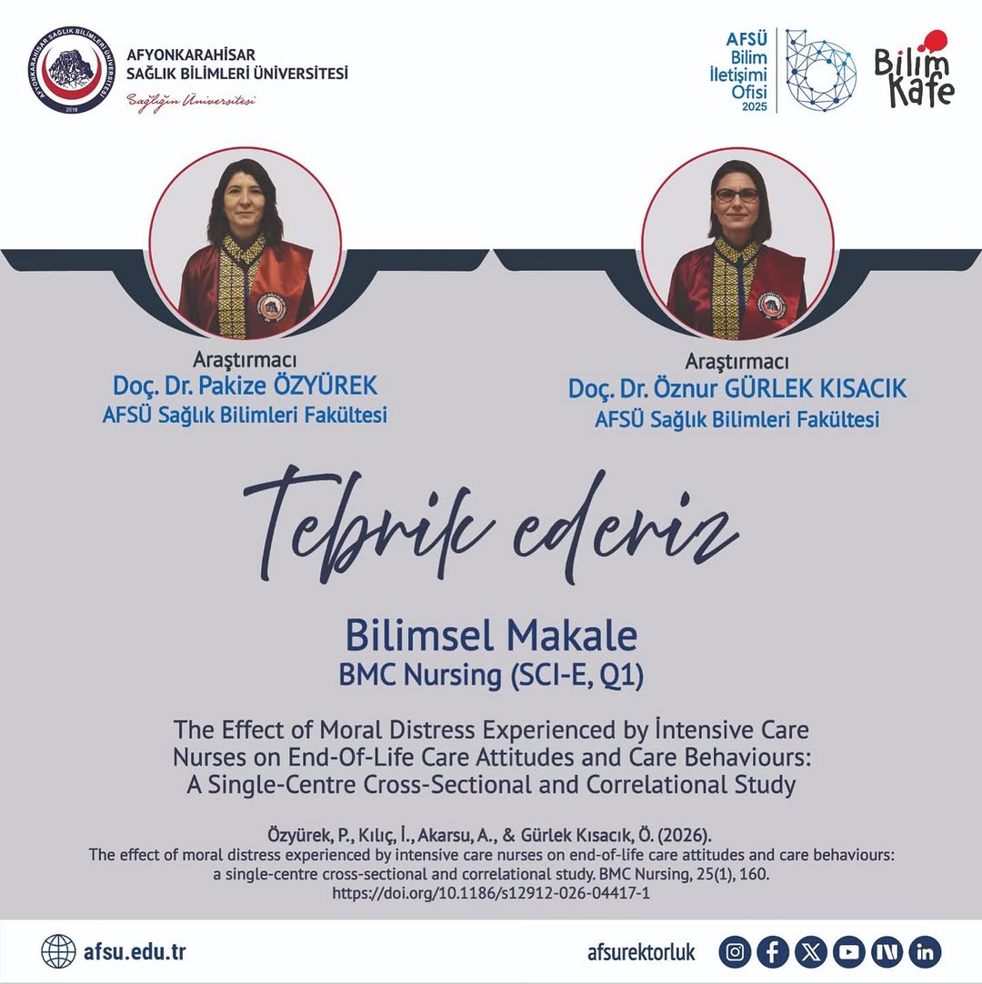 AFSÜ Akademisyenlerinden Yüksek Etki Değerine Sahip Yeni Bir Çalışma