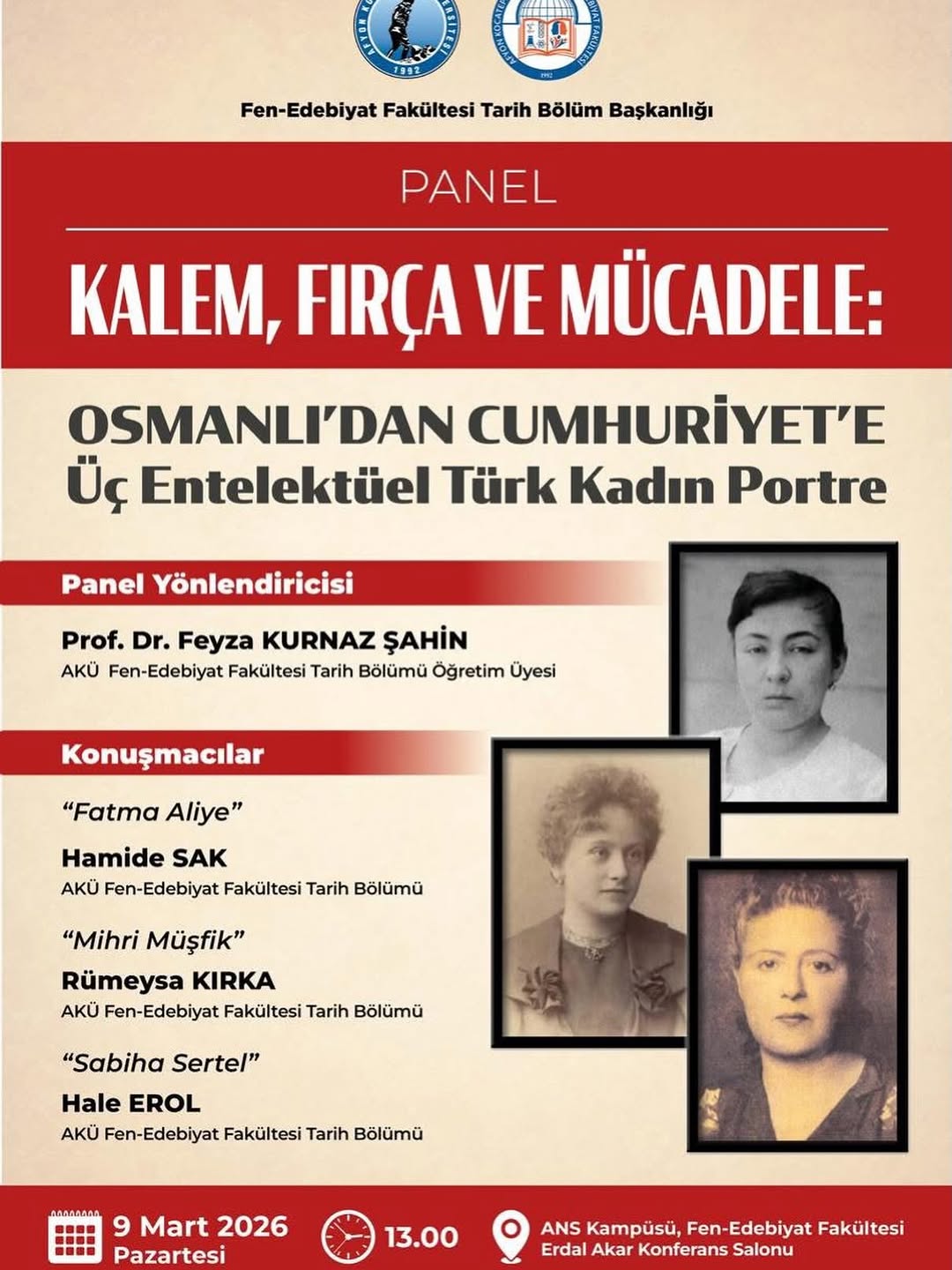 Afyon Kocatepe Üniversitesi'nde Bugün: Kalem, Fırça ve Mücadele Konferansı