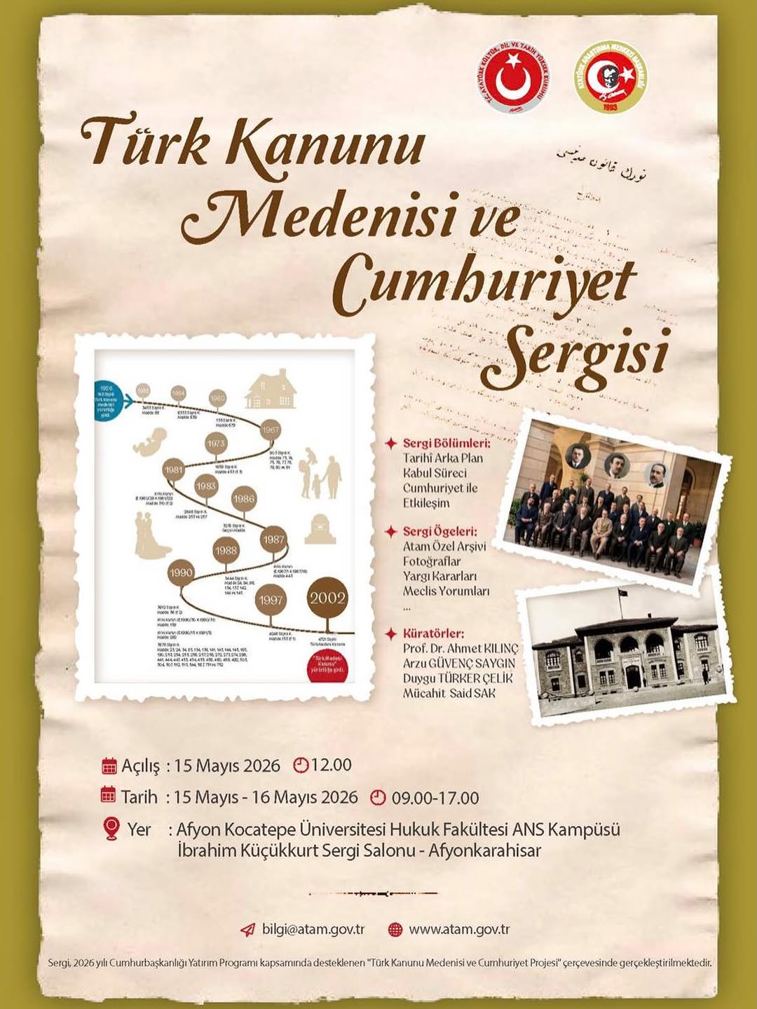 Afyon Kocatepe Üniversitesi'nde Bugün: Türk Kanunu Medenisi ve Cumhuriyet Sergisi
