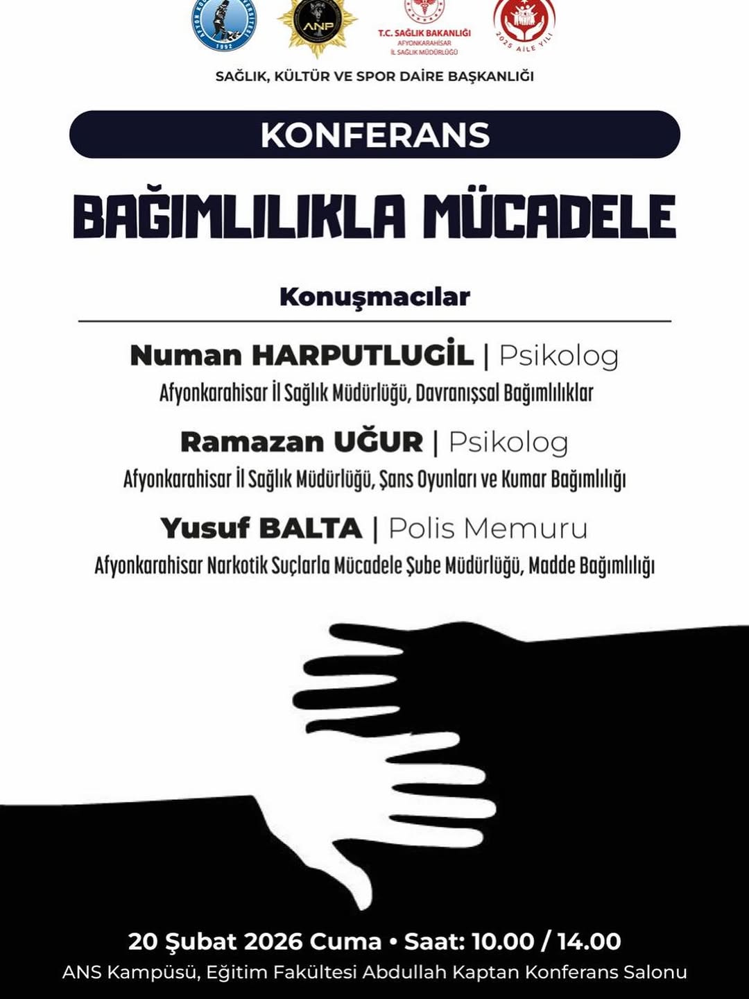 Afyon Kocatepe Üniversitesi'nden Bağımlılıkla Mücadele Konferansı Duyurusu