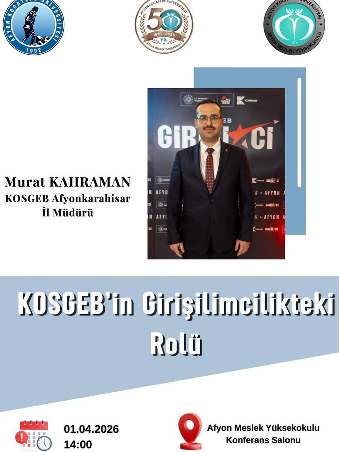 Afyon Kocatepe Üniversitesi'nden KOSGEB Semineri Duyurusu