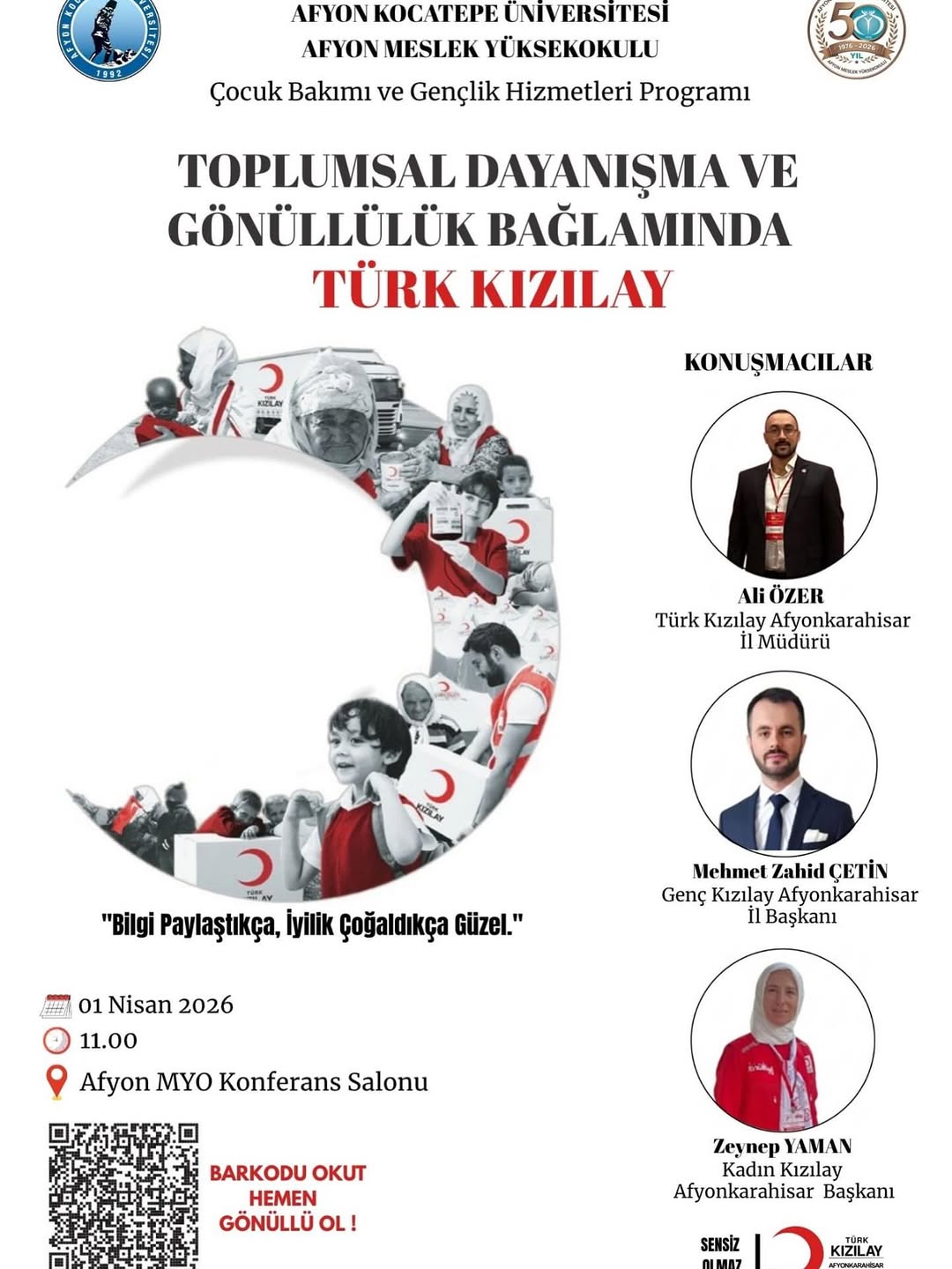 Afyon Kocatepe Üniversitesi'nden Toplumsal Dayanışma ve Gönüllülük Konferansı