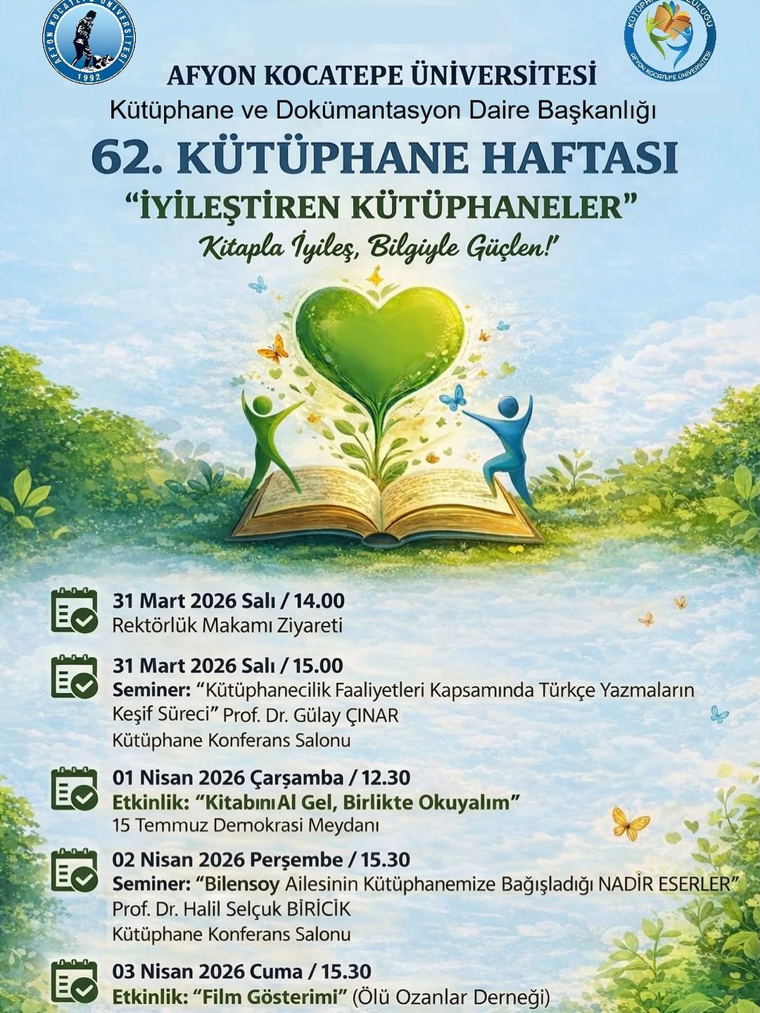 Afyon Kocatepe Üniversitesi: Kitabını Al Gel, Birlikte Okuyalım Etkinliği