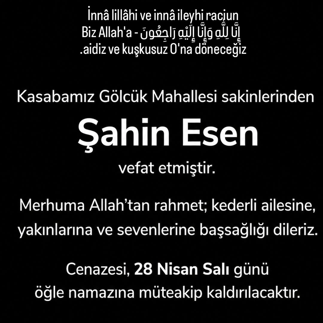 Afyonkarahisar AhmetPaşa Belediyesi'nden Vefat ve Başsağlığı Mesajı