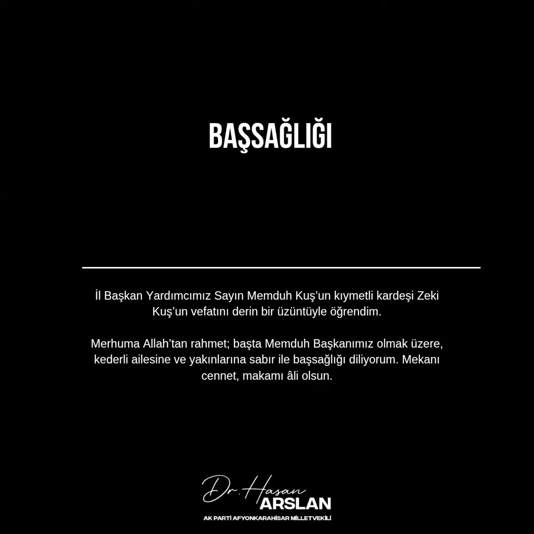 Afyonkarahisar AK Parti Milletvekili Doktor Hasan Arslan'dan Baş Sağlığı Mesajı