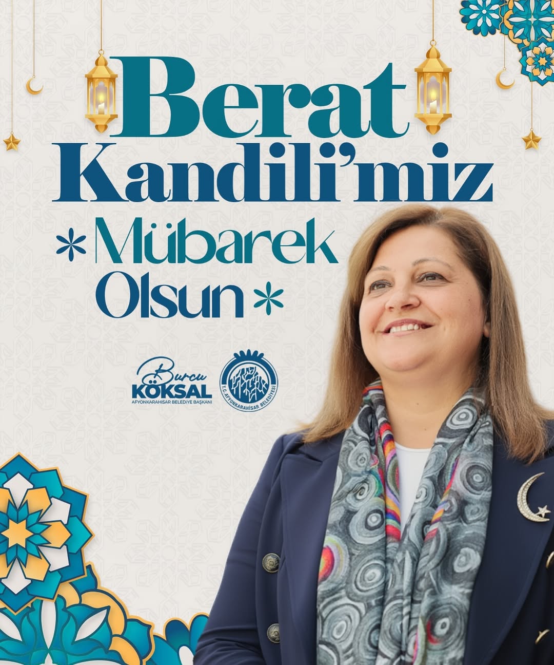 Afyonkarahisar Belediye Başkanı Burcu Köksal'dan Berat Kandili Mesajı