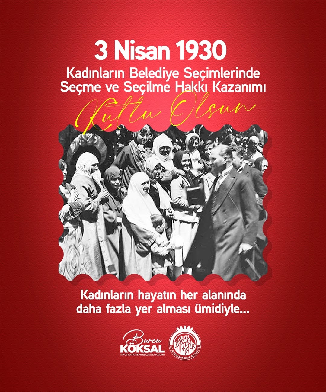 Afyonkarahisar Belediye Başkanı Burcu Köksal'dan Kadın Haklarına Destek Açıklaması