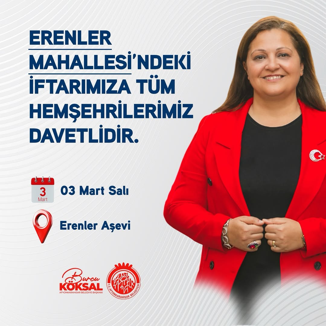 Afyonkarahisar Belediye Başkanı Burcu Köksal'dan Ramazan Bereketi Daveti