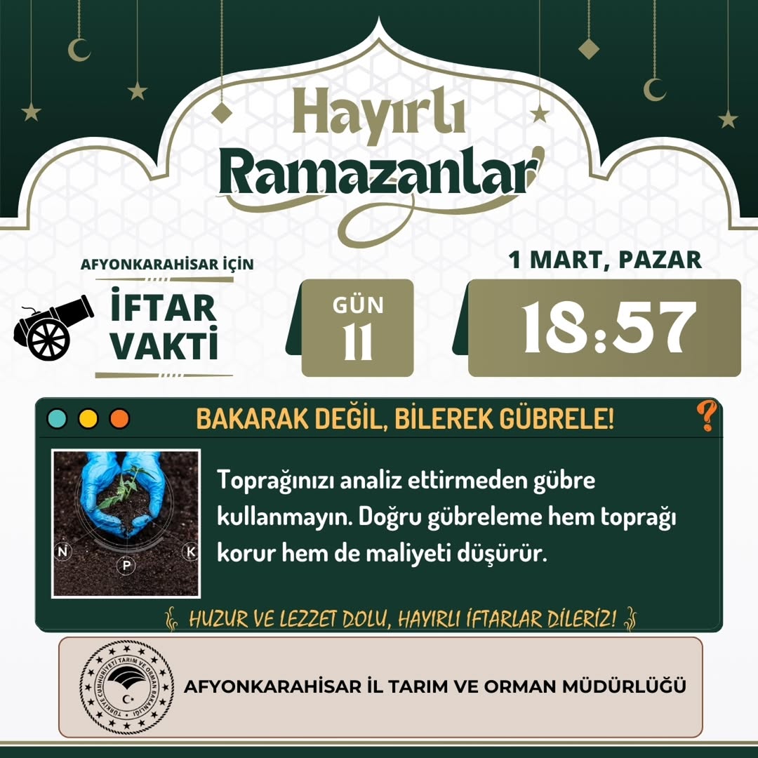 Afyonkarahisar İçin İftar Vakti