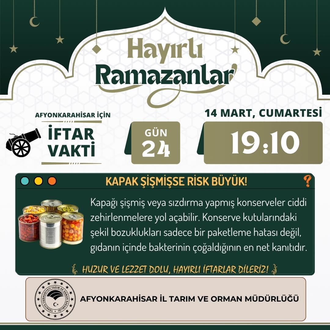 Afyonkarahisar İçin İftar Vakti