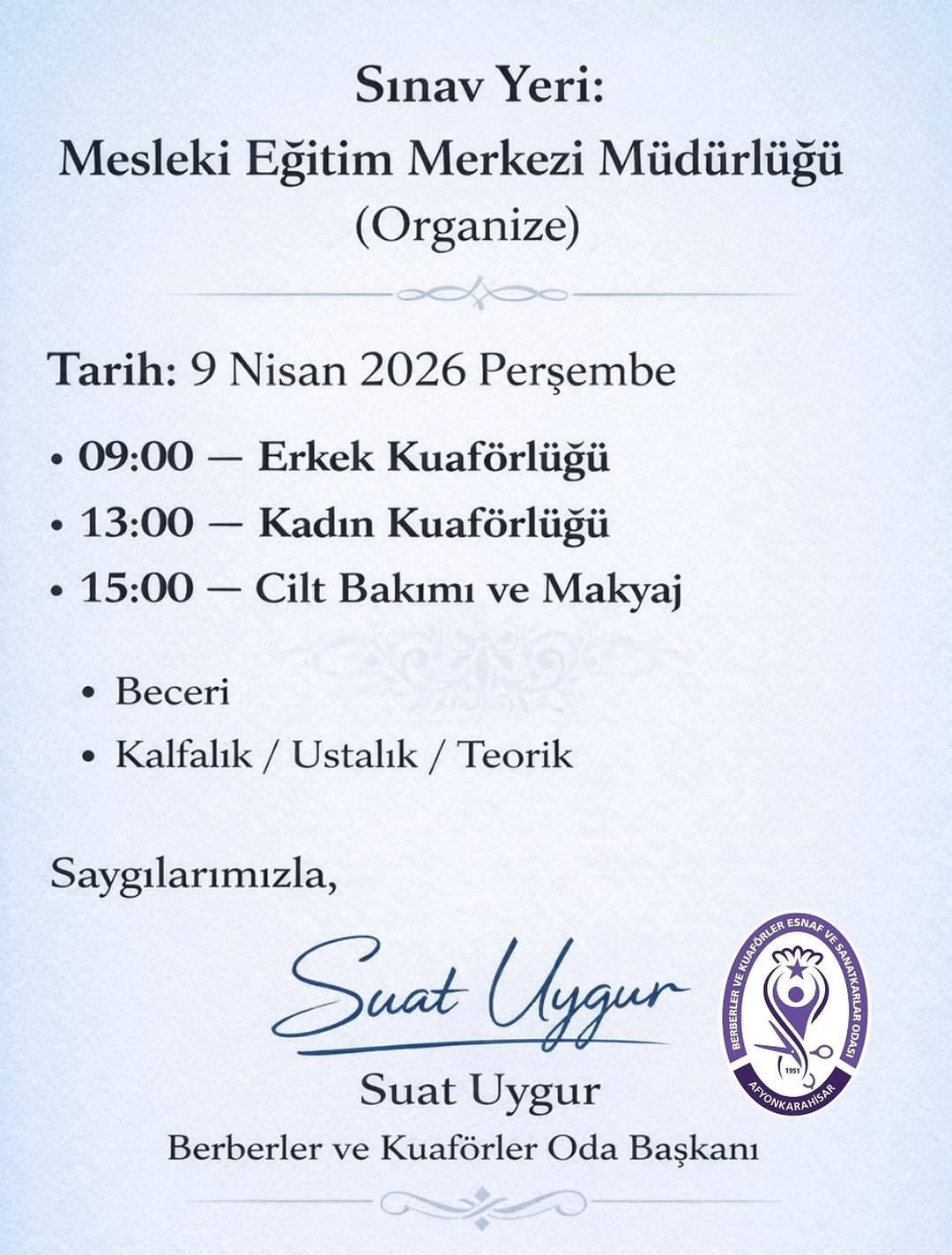 Afyonkarahisar Muhtarlar Derneği Başkanı Suat Uygur'dan Bilgilendirme