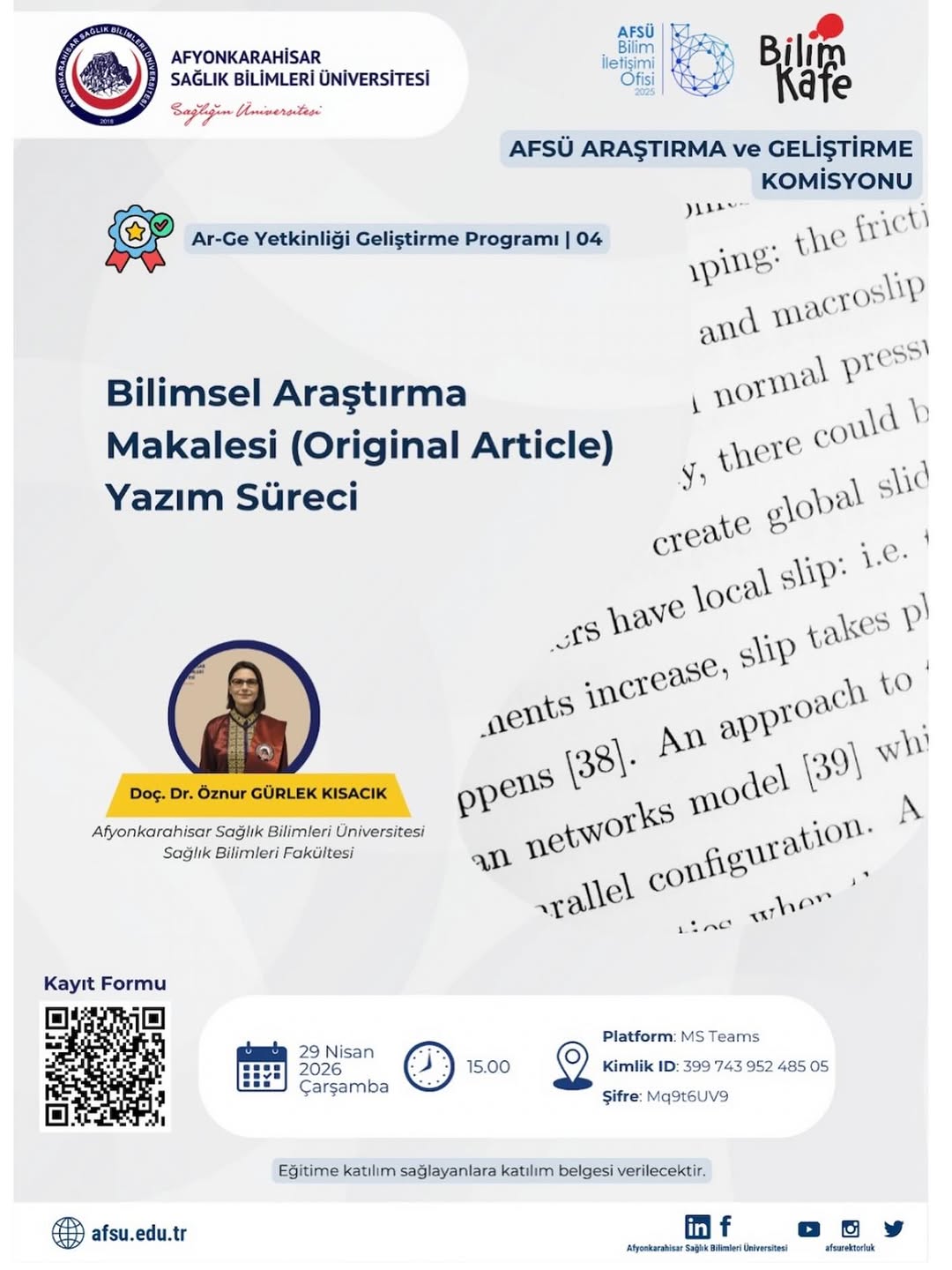 Afyonkarahisar Sağlık Bilimleri Üniversitesi Afsü'nün Bilimsel Araştırma Makalesi Yazım Süreci