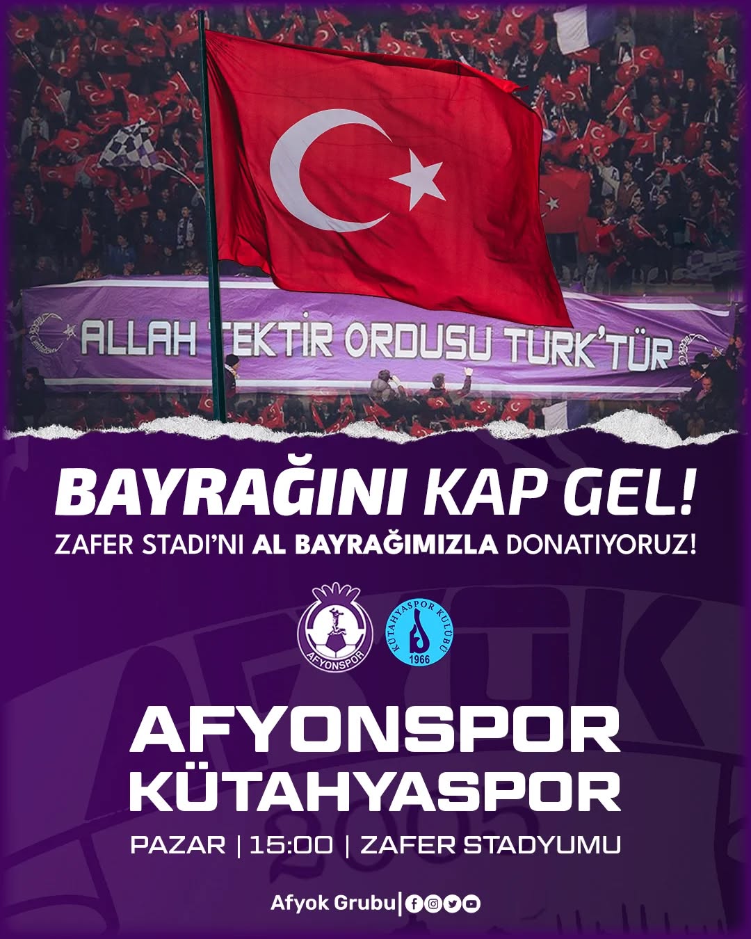 Afyonspor, Zafer Stadı'nı Bayraklarla Donatıyor