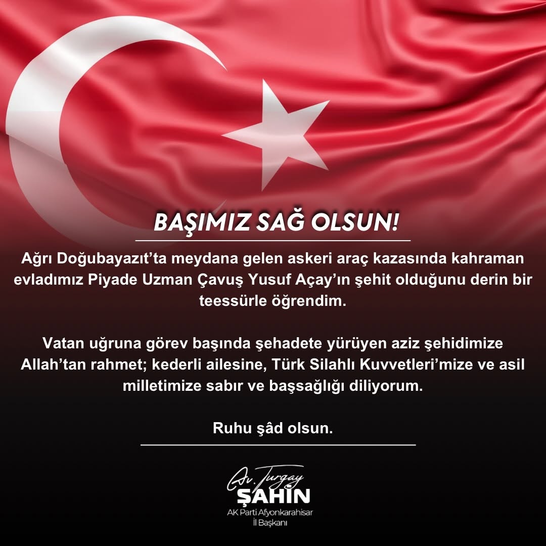 Ağrı Doğubayazıt’ta Kahraman Piyade Uzman Çavuş Şehit Oldu