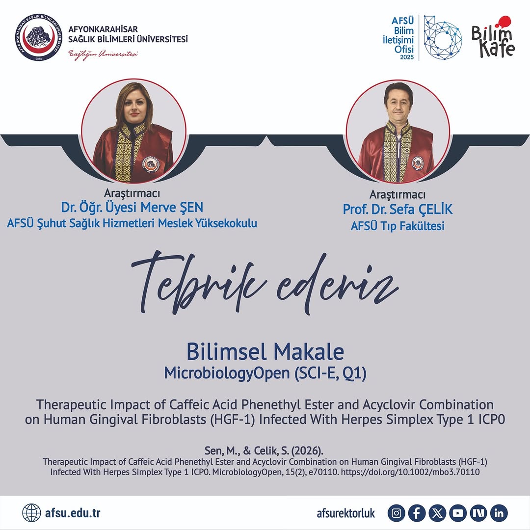 Akademik Başarı: Bilimsel Makale MicrobiologyOpen'da Yayımlandı