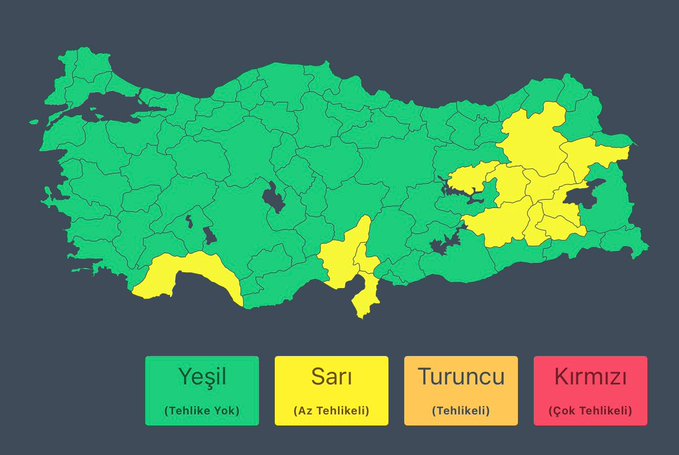Antalya'da Kuvvetli Yağış Uyarısı