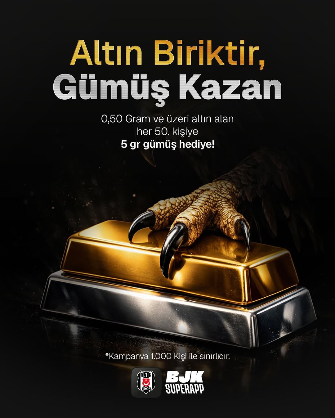 Beşiktaşlılara Özel BJK SuperApp'ten Altın Alana Gümüş Hediye Kampanyası