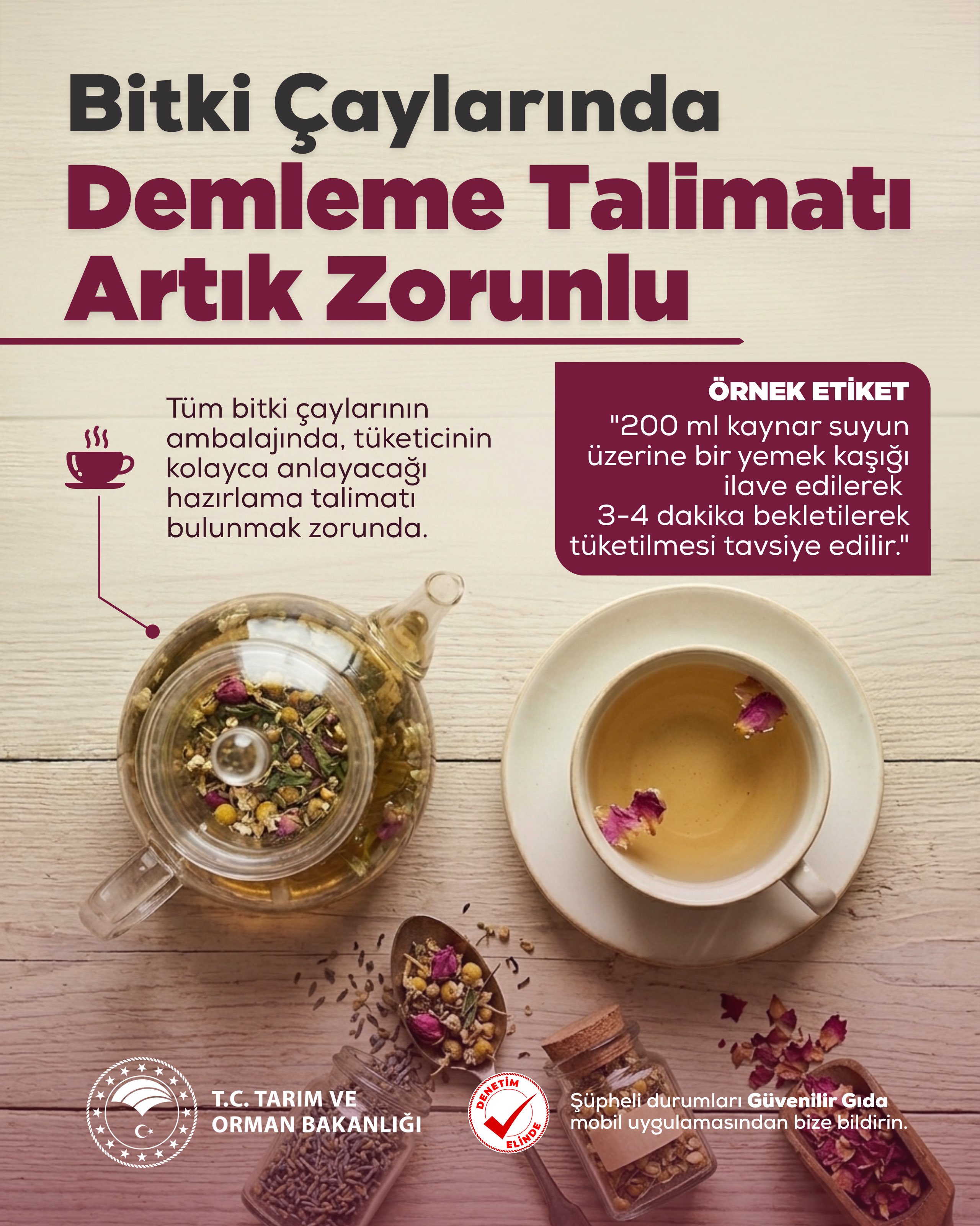 Bitki Çaylarında Yeni Düzenleme