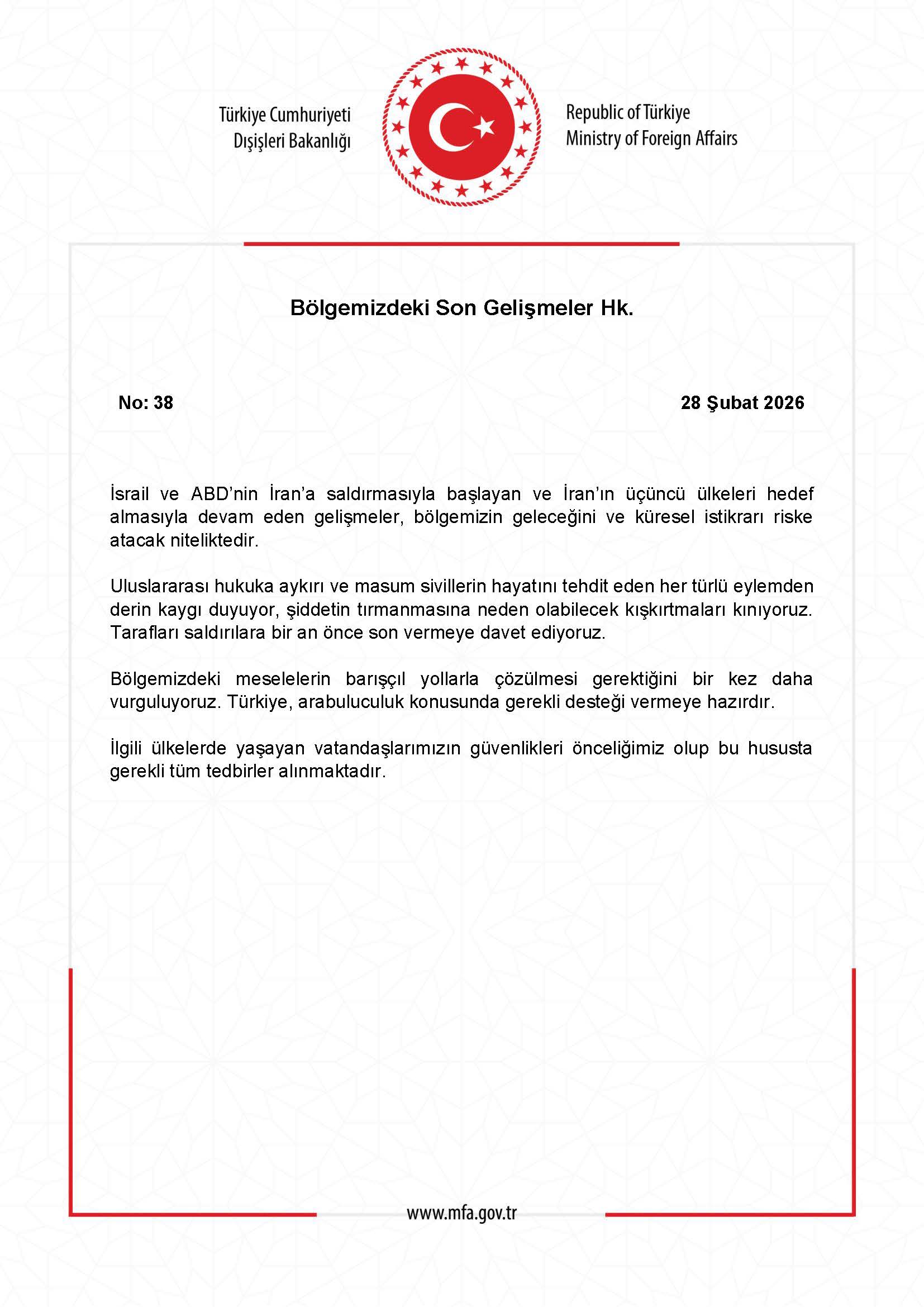 Bölgedeki Son Gelişmeler