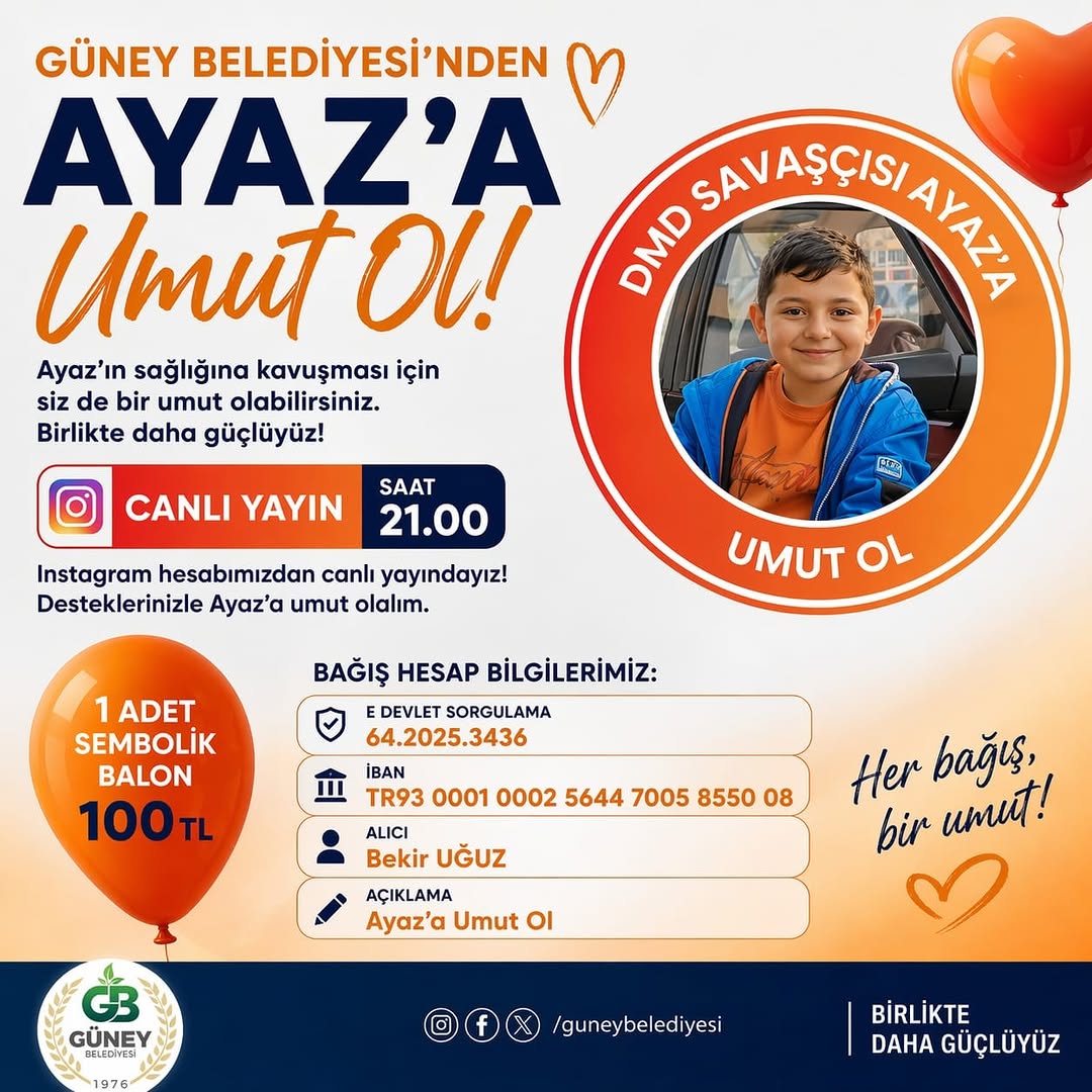 DMD kas hastalığıyla mücadele eden Ayaz Uğuz için canlı yayın ne zaman yapılacak?