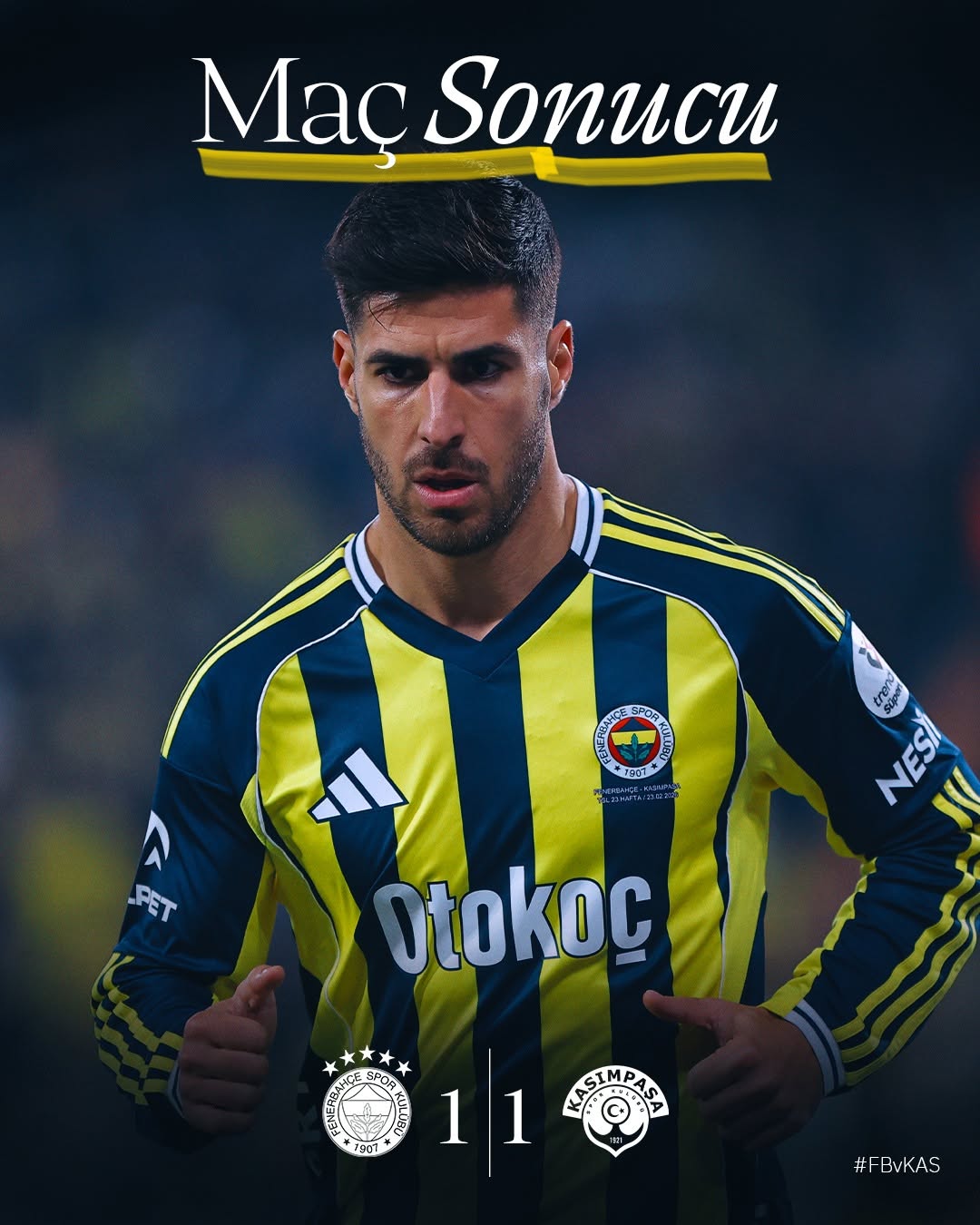 Fenerbahçe 1-1 Kasımpaşa Maç Sonucu