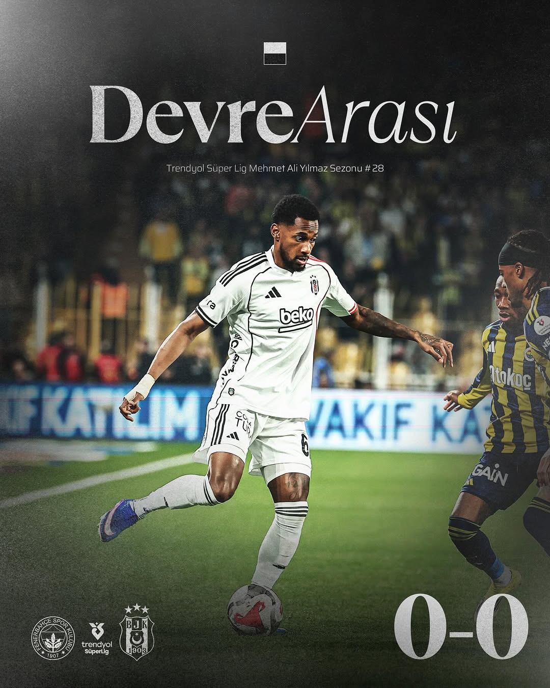 Fenerbahçe Beşiktaş Derbisinde İlk Yarı 0-0 Bitti
