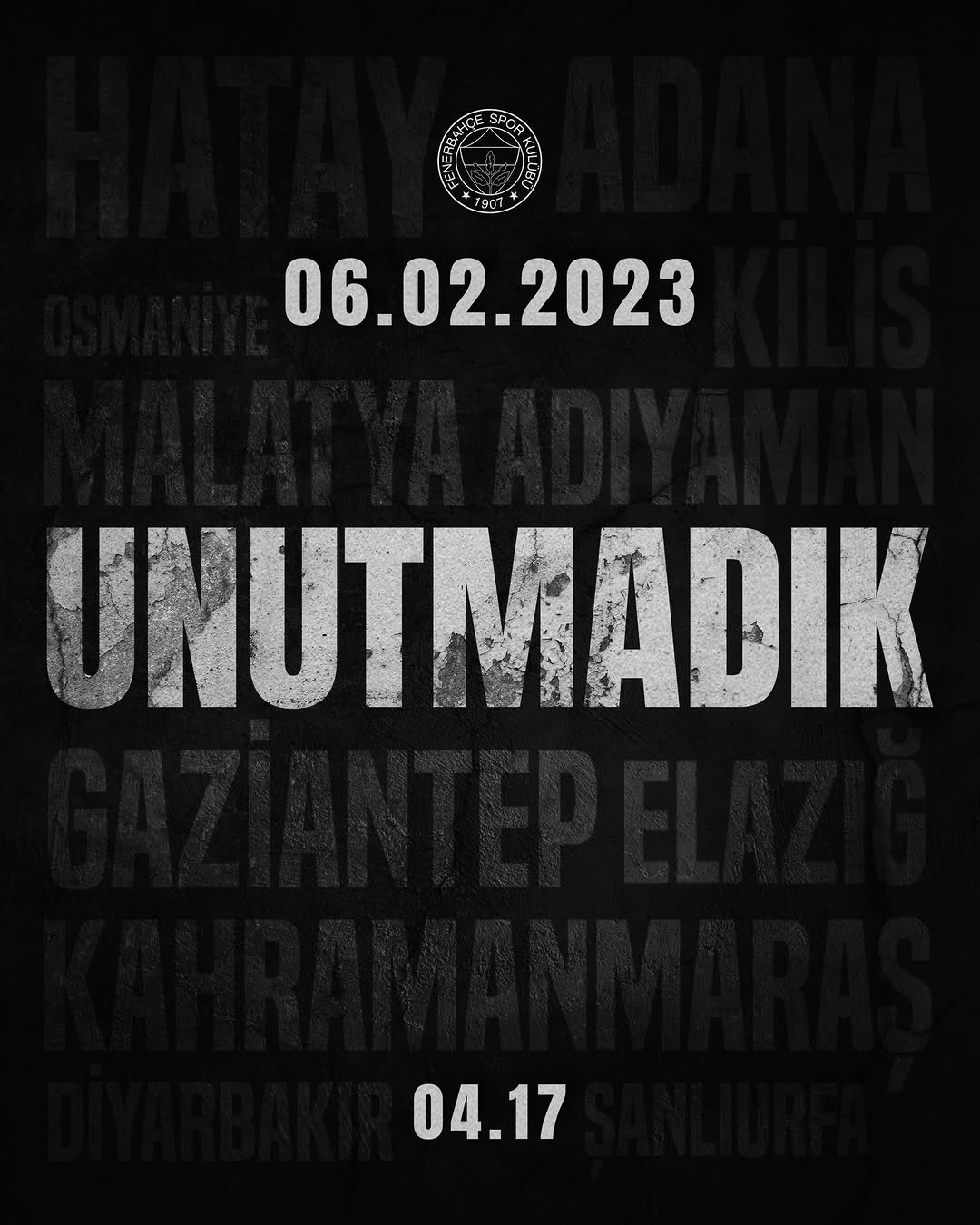 Fenerbahçe Spor Kulübü'nden 6 Şubat Deprem Felaketi Açıklaması