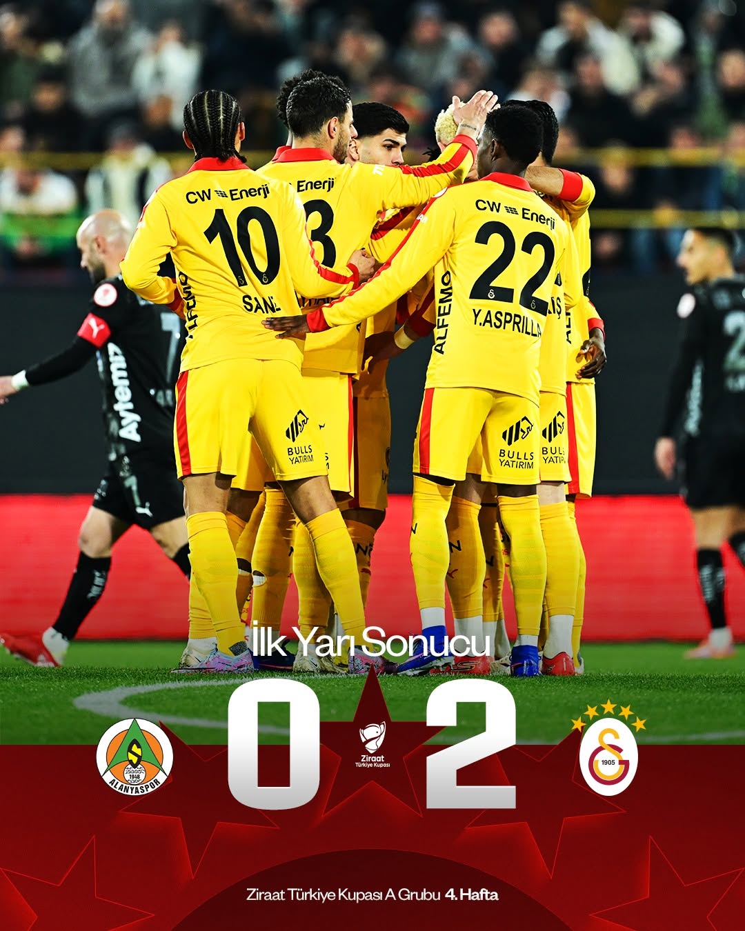 Galatasaray Deplasmanda C. Alanyaspor'u 2-0 Mağlup Etti