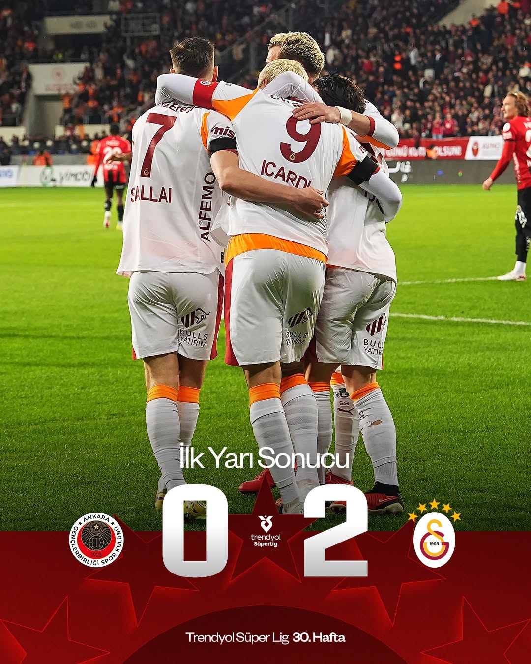 Galatasaray Deplasmanda Gençlerbirliği'ni 2-0 Mağlup Etti