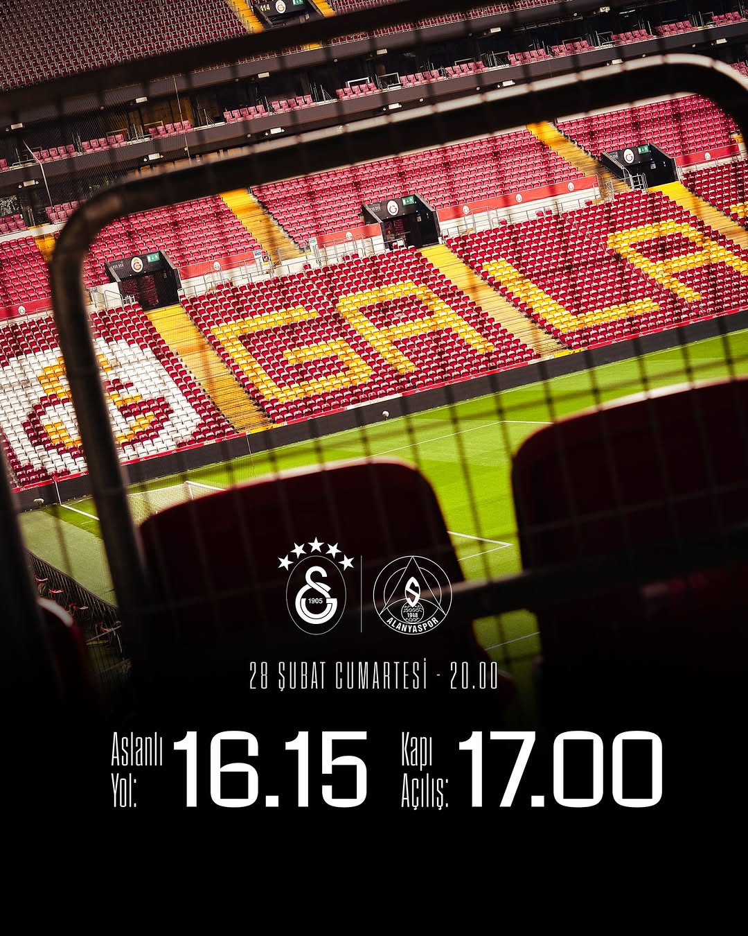 Galatasaray'ın C. Alanyaspor Maçı İçin Stadyum Bilgileri