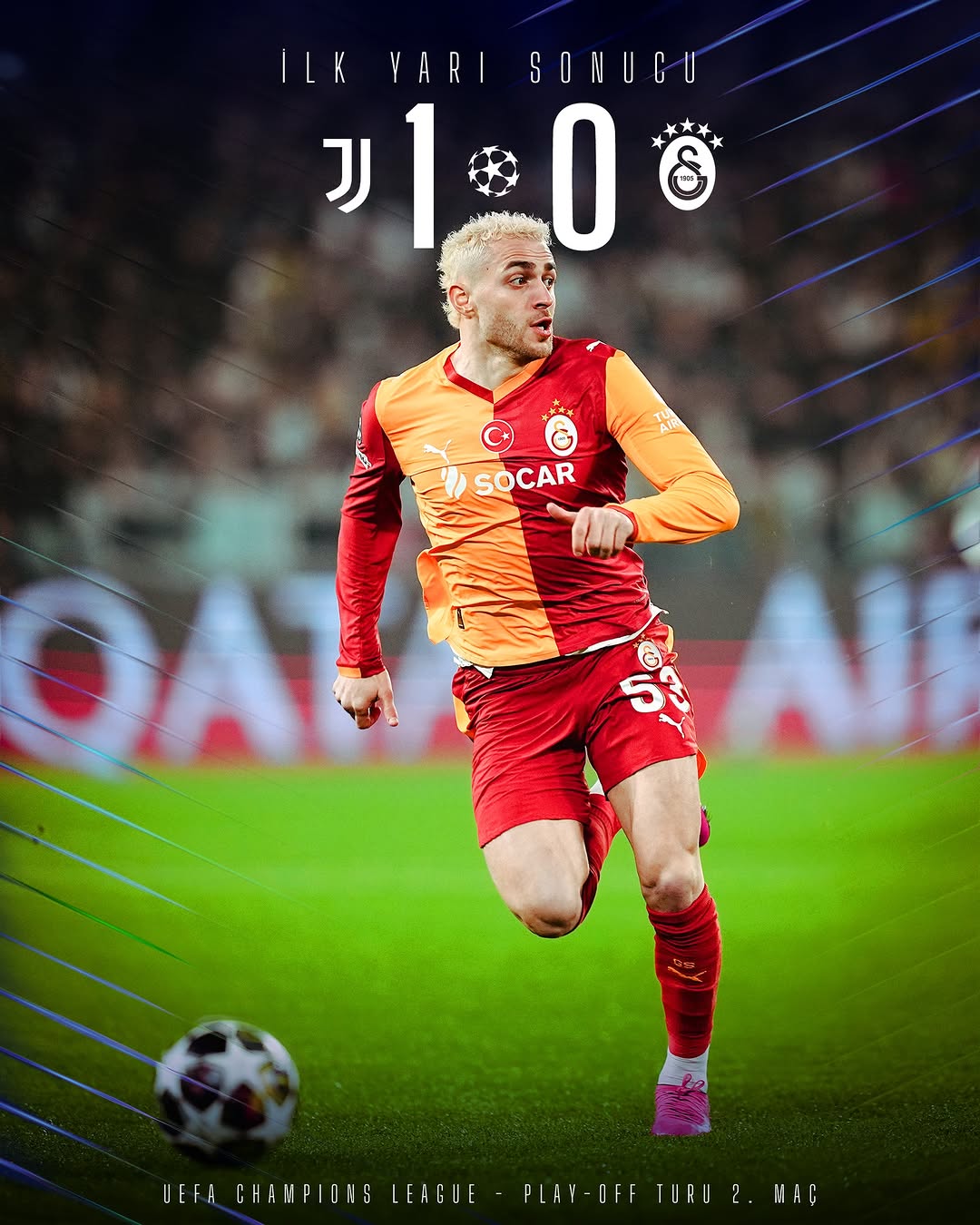 Galatasaray'ın Juventus deplasmanındaki ilk yarı performansı hayal kırıklığı yarattı