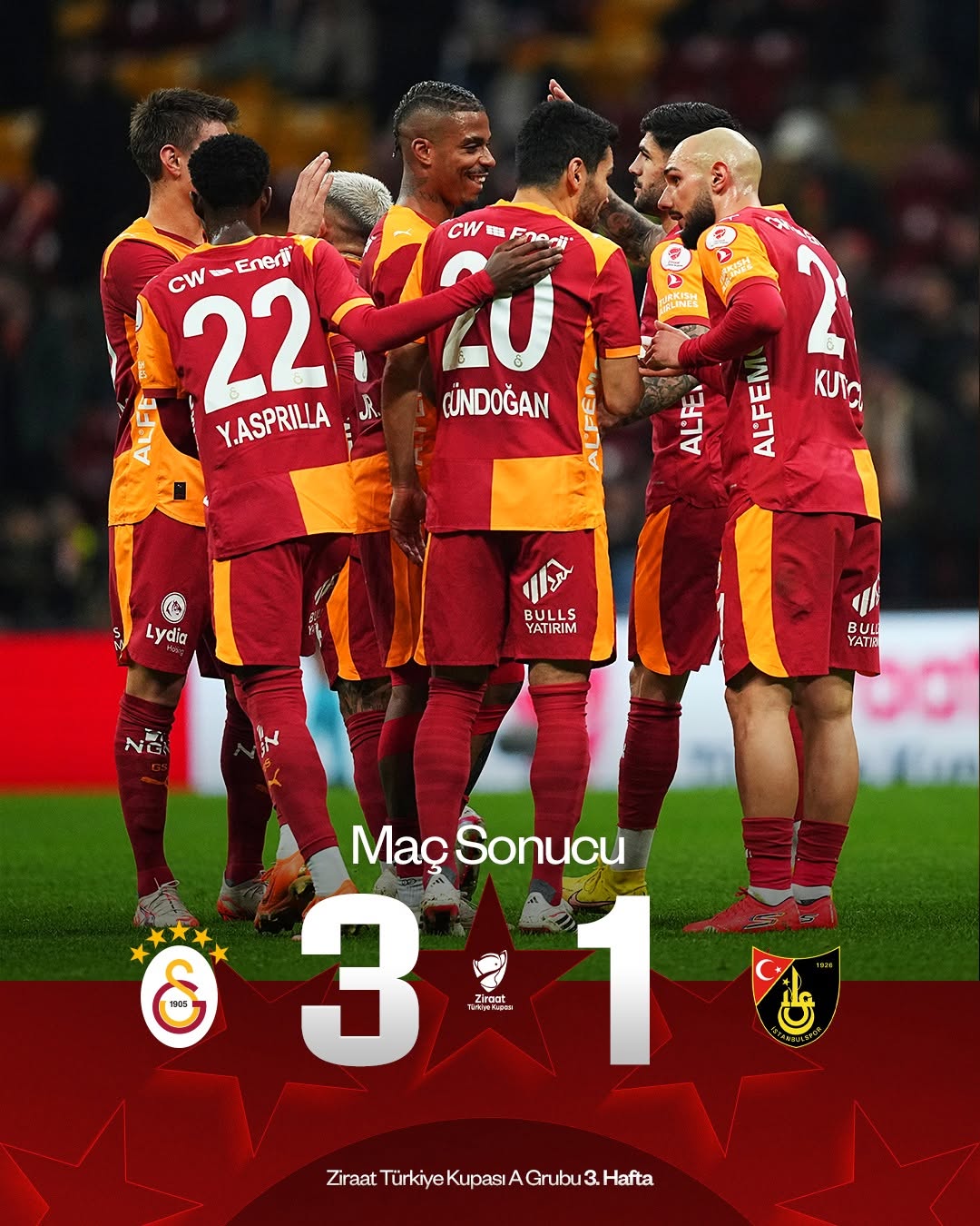 Galatasaray, İstanbulspor'u 3-1 Mağlup Etti