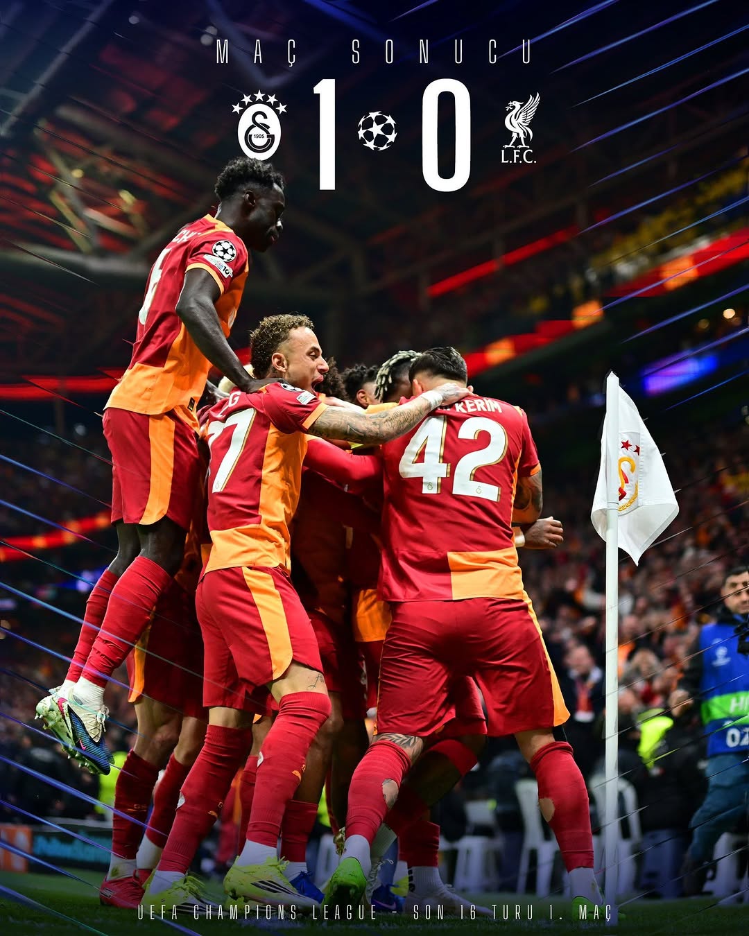 Galatasaray, Şampiyonlar Ligi'nde Liverpool'a Karşı Aldığı Galibiyetle Gururlandırdı