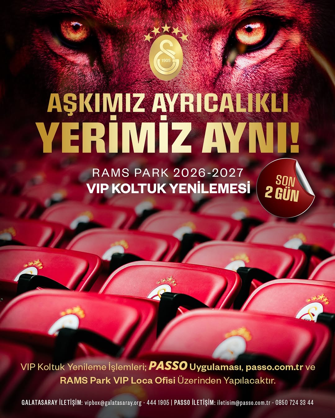Galatasaray Spor Kulübü'nden Yenileme Çağrısı: AŞKIMIZ AYRICALIKLI, YERİMİZ AYNI! ????❤️