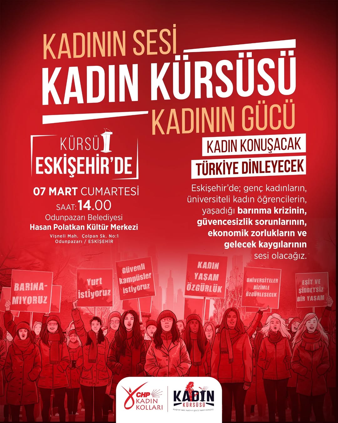 Kadın Kürsüsü Eskişehir'de! Genç Kadınlar Sorunları Konuşacak