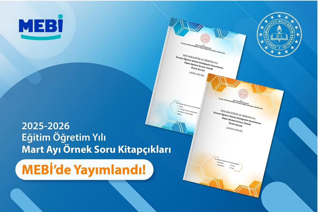 LGS Merkezî Sınavı İçin Mart Ayı Örnek Soruları MEBİ'de Yayınlandı