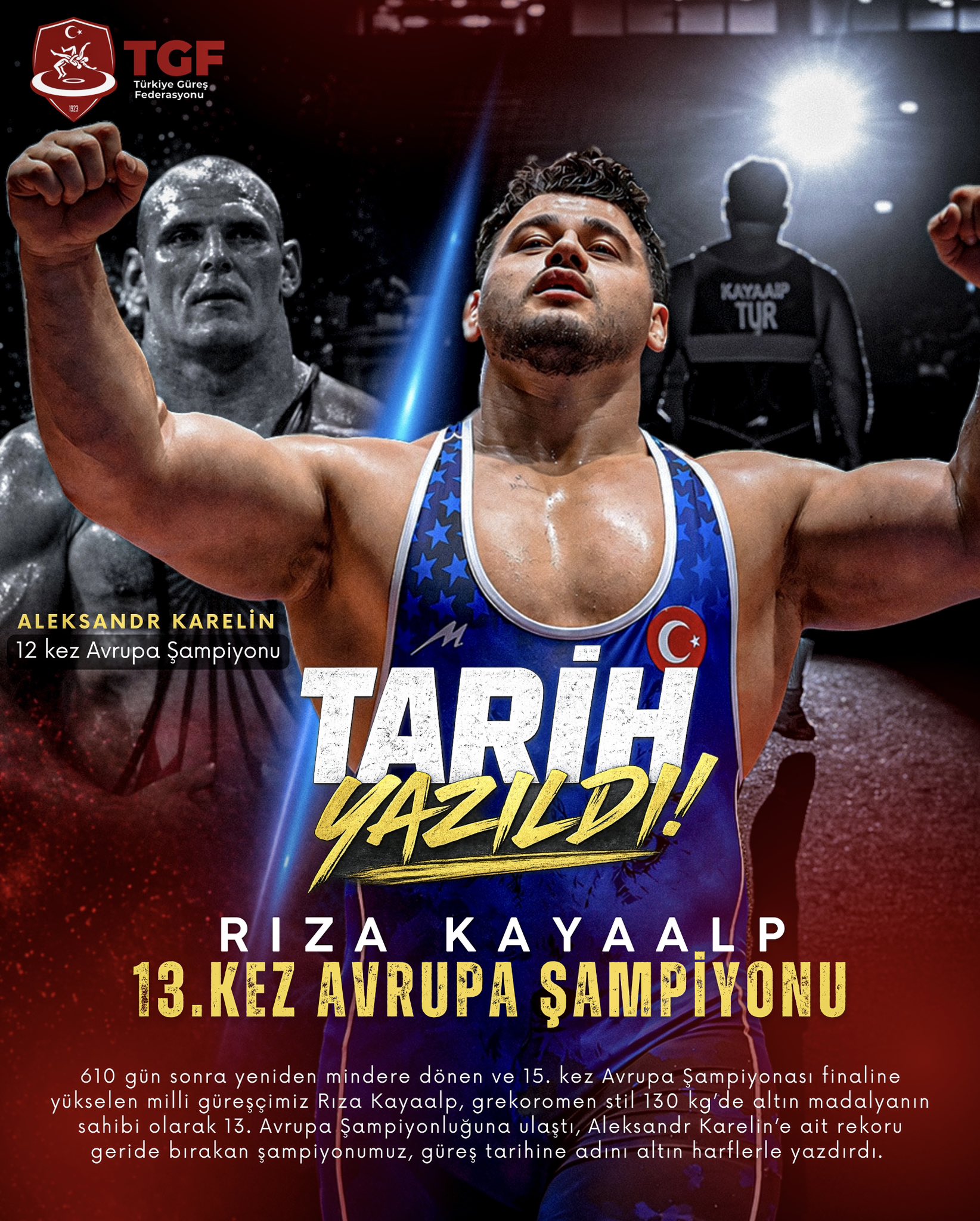 Rıza Kayaalp 13. Avrupa Şampiyonluğunu Kazandı