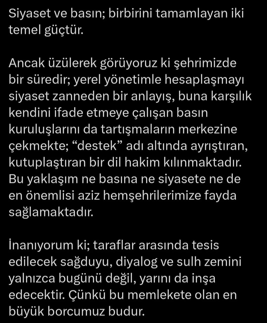 Siyaset ve Basın İlişkisi Üzerine İyi Parti Afyonkarahisar Milletvekili Hakan Şeref Olgun Açıklaması