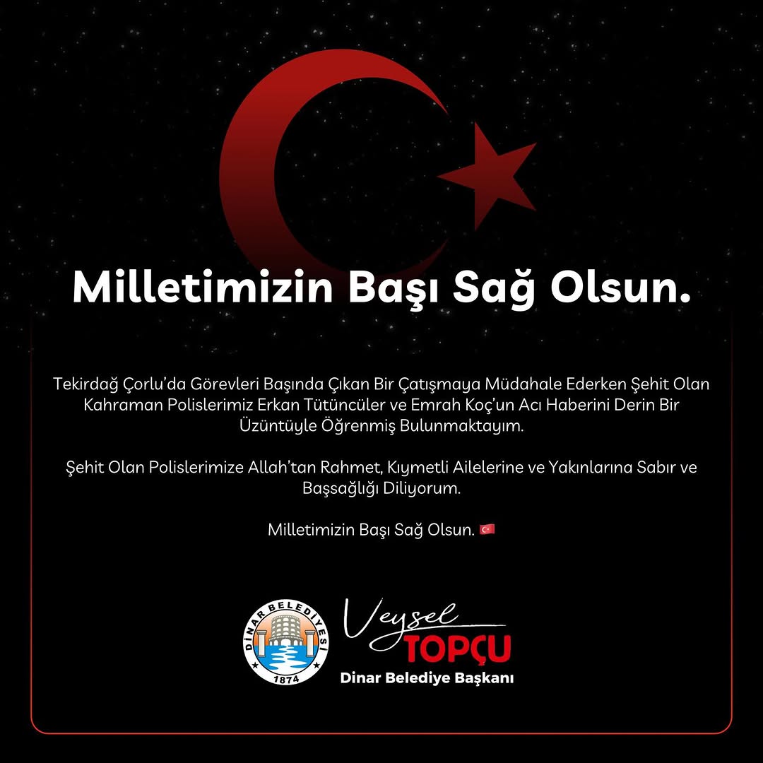 Tekirdağ Çorlu’da Görev Yapan Kahraman Polislerimiz Erkan Tütüncüler ve Emrah Koç Şehit Oldu