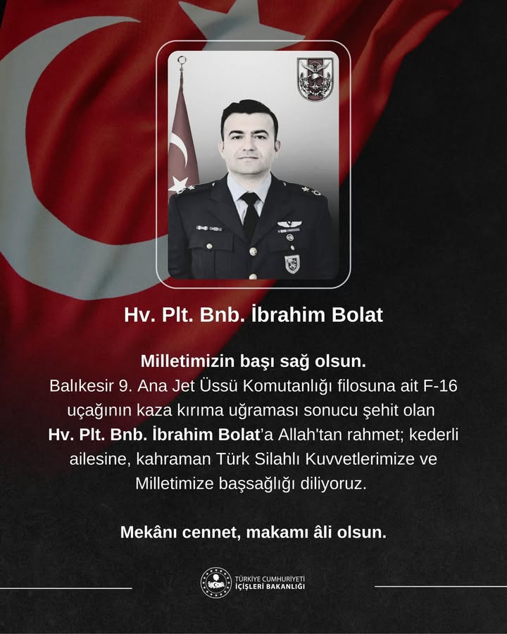 Türkiye Cumhuriyeti İçişleri Bakanlığından Başsağlığı Mesajı