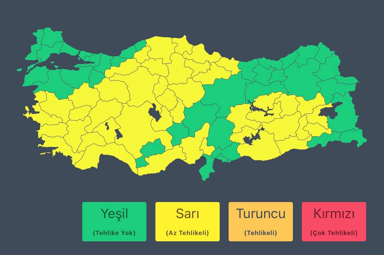 Türkiye'nin çeşitli illerinde yağış ve fırtına bekleniyor