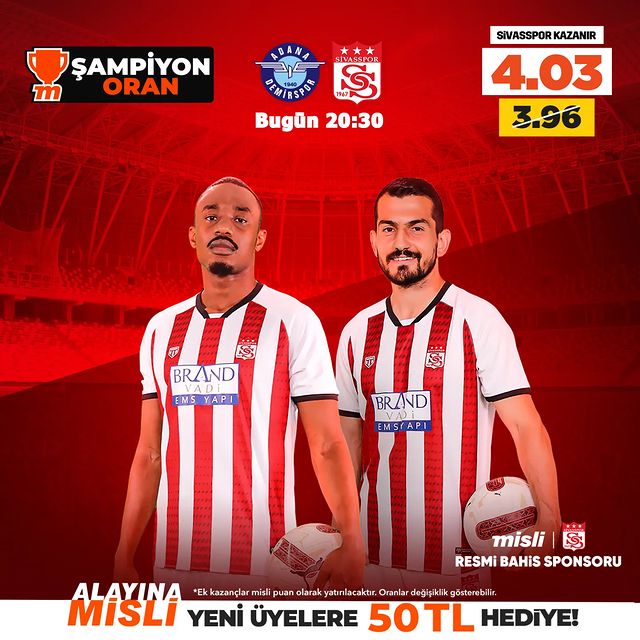 EMS Yapı Sivasspor, Bugün Adana Demirspor ile Zorlu Mücadeleye Çıkacak