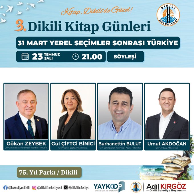 CHP Genel Başkan Yardımcıları Dikili Kitap Günleri'nde Konuşacak