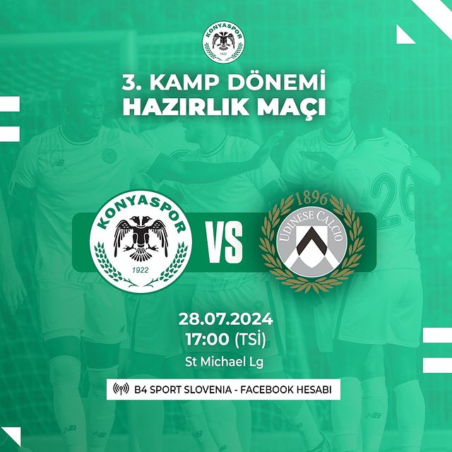 TÜMOSAN Konyaspor, Udinese ile Hazırlık Maçında Karşılaşacak