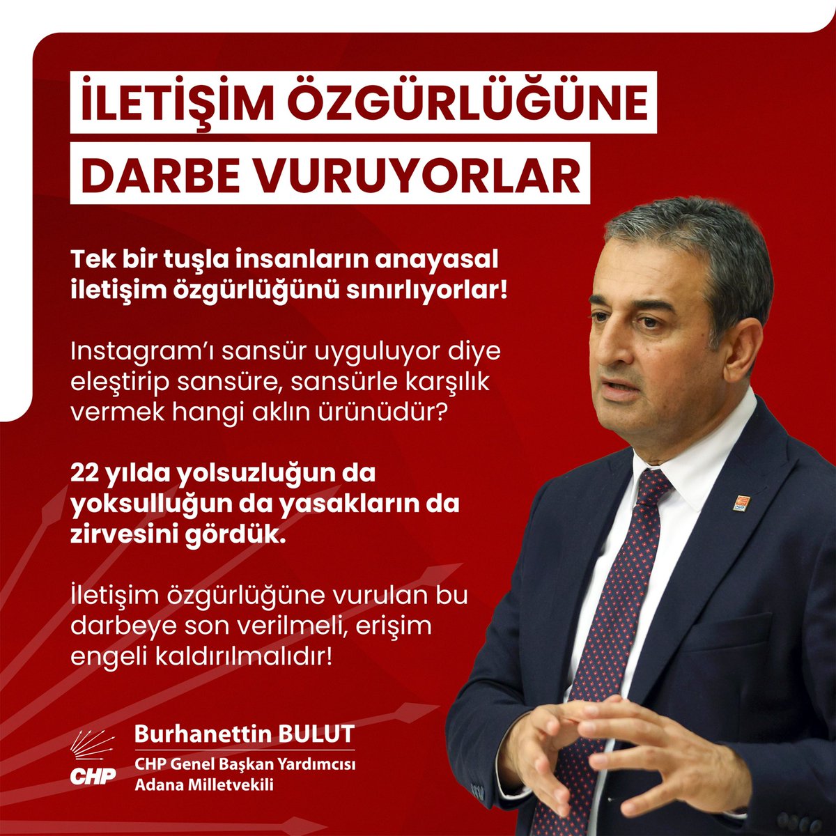 CHP Genel Başkan Yardımcısı Bulut: İletişim Özgürlüğü Kısıtlanmamalı