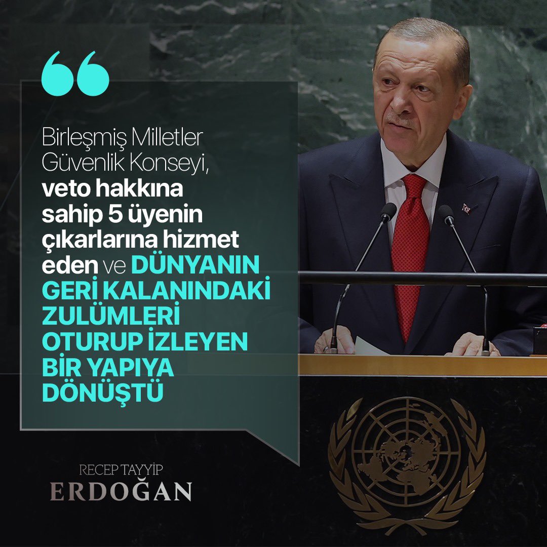 Cumhurbaşkanı Erdoğan'dan BM Güvenlik Konseyi Eleştirisi